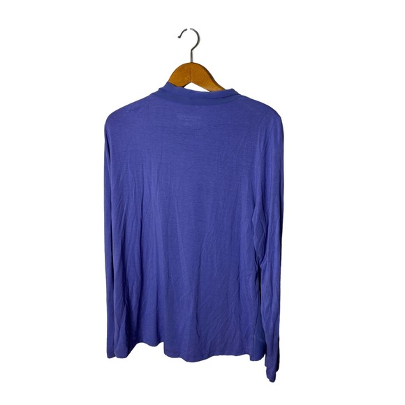 Soft Surroundings Anouk Top Blouse Blue Periwinkle V Neck Stretch Soft LS XL - Picture 2 of 2